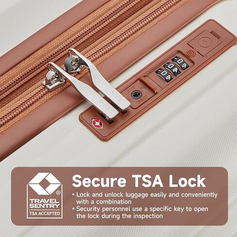 imiomo Carry on Luggage 18 Inch Suitcases with Wheels, Expandable Carry on Suitcase with USB Port and Cup Holder, Hardside Travel Luggage Set with TSA Lock, Beige Brown in Kuwait