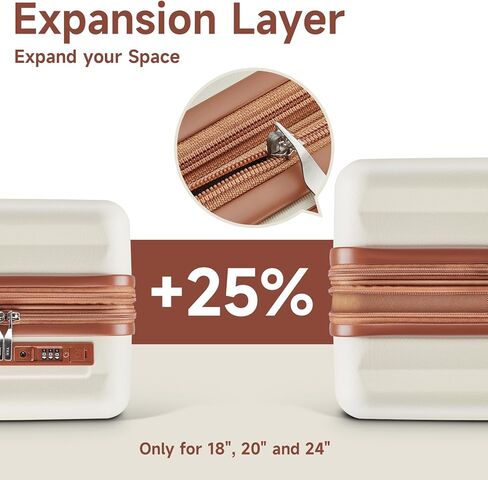 imiomo Carry on Luggage 18 Inch Suitcases with Wheels, Expandable Carry on Suitcase with USB Port and Cup Holder, Hardside Travel Luggage Set with TSA Lock, Beige Brown in Kuwait