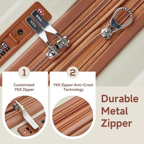 imiomo Carry on Luggage 18 Inch Suitcases with Wheels, Expandable Carry on Suitcase with USB Port and Cup Holder, Hardside Travel Luggage Set with TSA Lock, Beige Brown in Kuwait