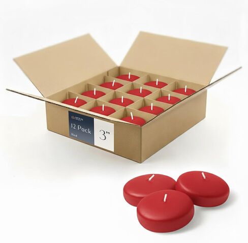 Royal Imports 10 Hour Floating Candles, 3" Black Unscented Dripless Wax Discs, for Cylinder Vases, Centerpieces at Wedding, Party, Pool, Holiday (12 Set) in Kuwait