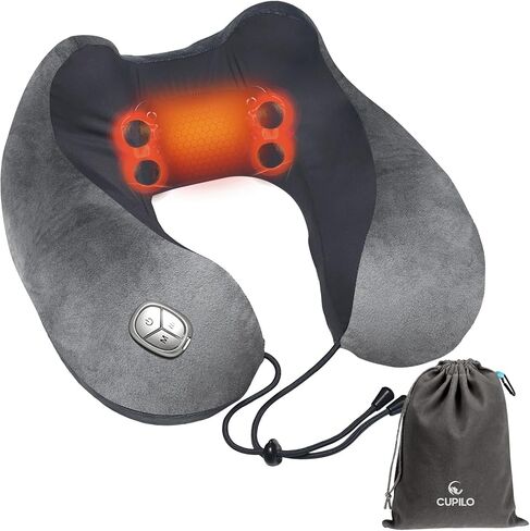 Neck Massager Pillow with Heat -FSA Eligible HSA [2025 Upgraded] Portable Shiatsu Neck Massager for Pain Relief Deep Tissue,Heated Pillow for Travel, Office & Home, Ideal Gift for Her, Him in Kuwait