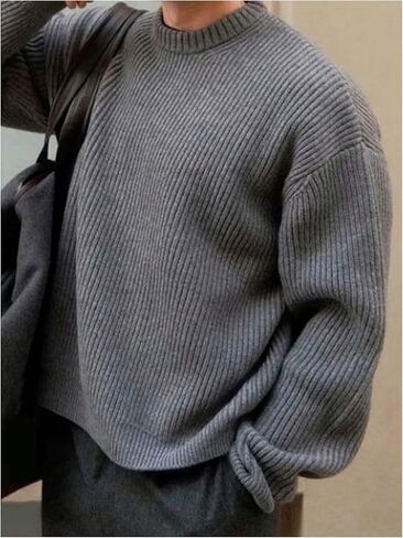 SOLY HUX Sweaters for Men Long Sleeve Crew Neck Sweater Knitted Pullover Tops Fall Clothes in Saudi Arabia