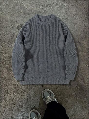 SOLY HUX Sweaters for Men Long Sleeve Crew Neck Sweater Knitted Pullover Tops Fall Clothes in Saudi Arabia