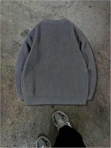 SOLY HUX Sweaters for Men Long Sleeve Crew Neck Sweater Knitted Pullover Tops Fall Clothes in Saudi Arabia