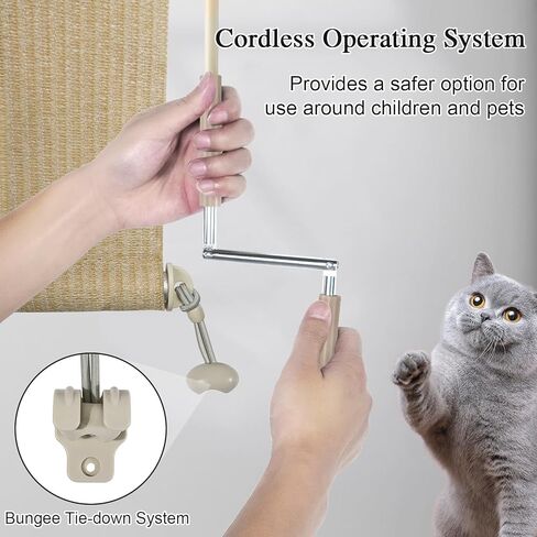 مظلة دوارة خارجية من Amagenix مقاس 15.24 سم عرضًا × 20.32 سم ارتفاعًا، ظلال فناء تعمل بالعصا اللاسلكية، تُلف الستائر الخارجية، نصنع مقاسًا مخصصًا، سمسم in Kuwait