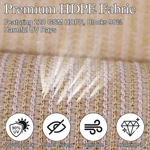 ستائر أماجينيكس الخارجية الدوارة للفناء، 30.48 سم عرضًا × 20.32 سم ارتفاعًا، ستائر خارجية قابلة للطي مع حماية 90% من الأشعة فوق البنفسجية للعريشة وشرفة الشرفة، سمسم in Kuwait