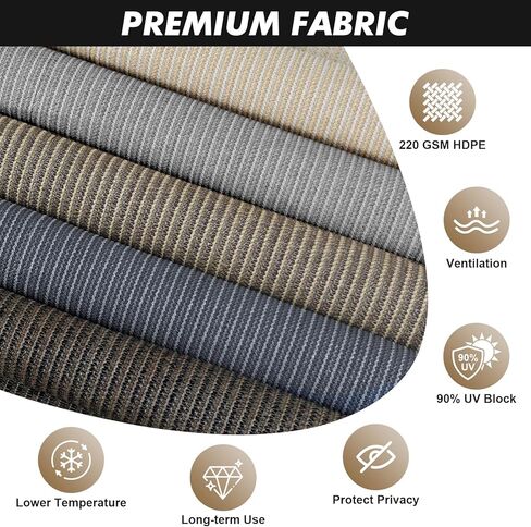 ظلال فناء Artpuch قابلة للطي في الهواء الطلق، شاشة خصوصية مقاس 30.48 سم عرضًا × 20.32 سم ارتفاعًا، ستائر خارجية من القماش لشرفة العريشة أكشاك، رمادي in Kuwait