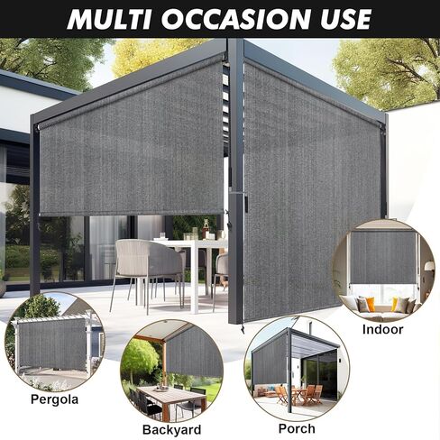 ظلال فناء Artpuch قابلة للطي في الهواء الطلق، شاشة خصوصية مقاس 30.48 سم عرضًا × 20.32 سم ارتفاعًا، ستائر خارجية من القماش لشرفة العريشة أكشاك، رمادي in Kuwait