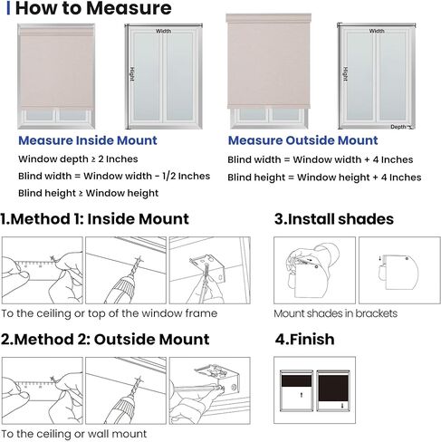 ستائر تعتيم دوارة للنوافذ، ستائر دوارة لاسلكية بدون توقف، ستائر نافذة جاكار مخططة لغرفة النوم، قماش معزول حراريًا (رمادي، عرض 35 بوصة × ارتفاع 72 بوصة) in Kuwait
