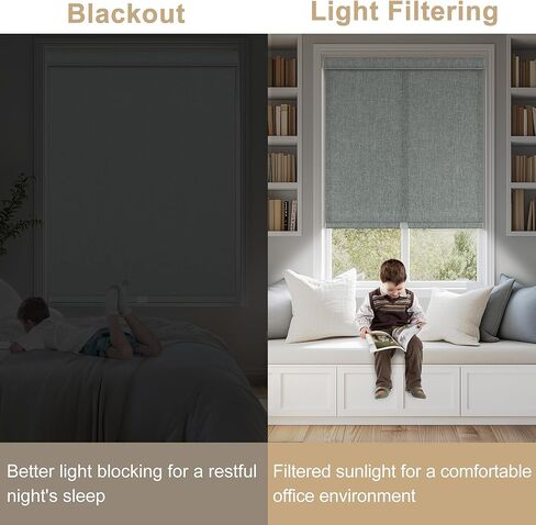 ستائر تعتيم دوارة للنوافذ، قماش كتان، لاسلكي، ستائر دوارة للنوافذ، حماية من الأشعة فوق البنفسجية من القماش العازل الحراري، ظلال النوافذ للمنزل، المكتب، الباب، غرفة النوم، رمادي فاتح، حجم مخصص in Kuwait