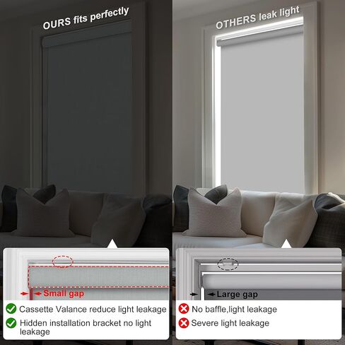 ستائر تعتيم دوارة للنوافذ، قماش كتان، لاسلكي، ستائر دوارة للنوافذ، حماية من الأشعة فوق البنفسجية من القماش العازل الحراري، ظلال النوافذ للمنزل، المكتب، الباب، غرفة النوم، رمادي فاتح، حجم مخصص in Kuwait