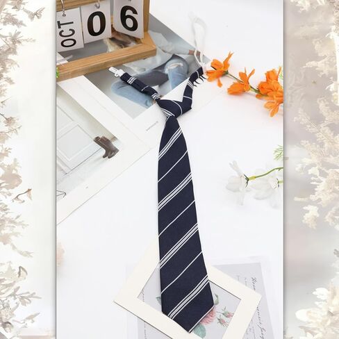 Striped Clip on Tie for Women, Adjustable Pre-tied Womens Tie Uniform Necktie for Office School Daily Party in Saudi Arabia