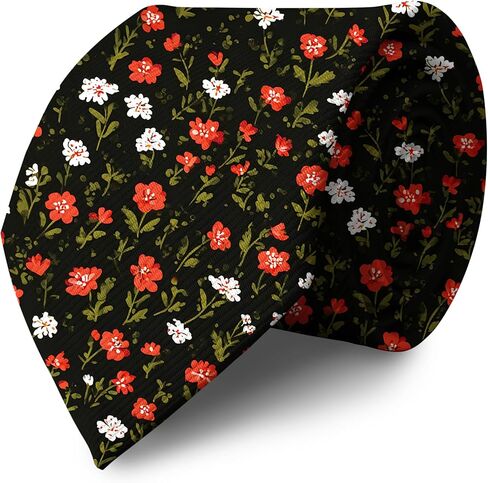 Men Skinny Tie Floral Necktie for Wedding Groomsmen Tie in Saudi Arabia
