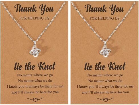 Harry and Henry Bridesmaids Gift Bridesmaids Necklaces for 2/4/6 Bridesmaid Jewelry Wedding Gift for Women Love Knot Necklace from Bride Wedding Gifts in Kuwait