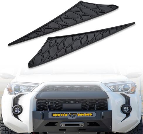قطعتان من أغطية شارات الضباب الأمامية المتوافقة مع ملحقات 2014-2024 T'0yota 4Runner من البلاستيك ABS وأغطية الشواية الأمامية البلاستيكية ملصقات ديكور لضوء الضباب 4Runner in Kuwait