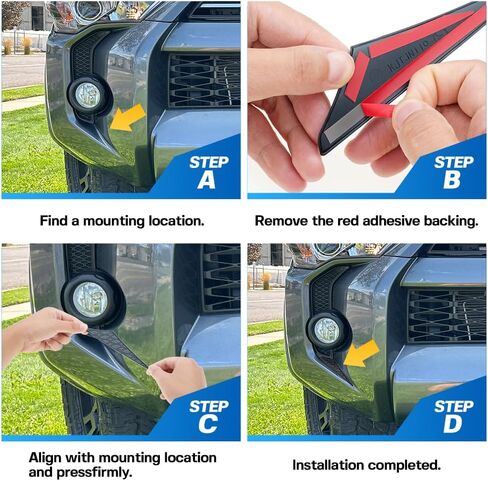 قطعتان من أغطية شارات الضباب الأمامية المتوافقة مع ملحقات 2014-2024 T'0yota 4Runner من البلاستيك ABS وأغطية الشواية الأمامية البلاستيكية ملصقات ديكور لضوء الضباب 4Runner in Kuwait