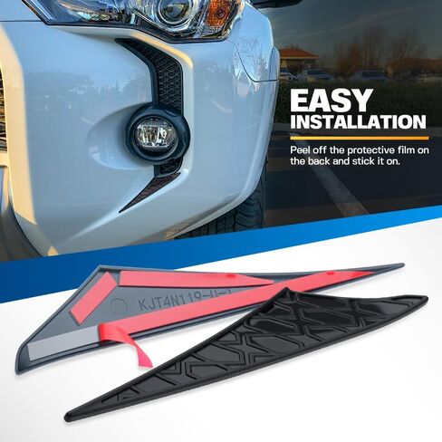 قطعتان من أغطية شارات الضباب الأمامية المتوافقة مع ملحقات 2014-2024 T'0yota 4Runner من البلاستيك ABS وأغطية الشواية الأمامية البلاستيكية ملصقات ديكور لضوء الضباب 4Runner in Kuwait