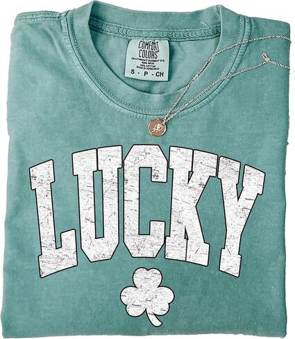 قميص Lucky Colors® Retro Lucky، قميص عيد القديس باتريك، قميص أوراق البرسيم، هدية لعيد القديس باتريك، قميص شامروك القديم، قميص Lucky in Kuwait