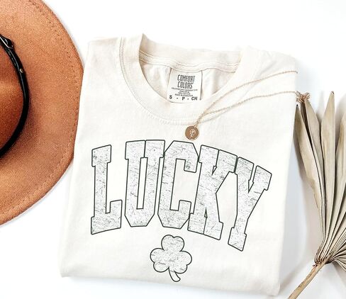 قميص Lucky Colors® Retro Lucky، قميص عيد القديس باتريك، قميص أوراق البرسيم، هدية لعيد القديس باتريك، قميص شامروك القديم، قميص Lucky in Kuwait