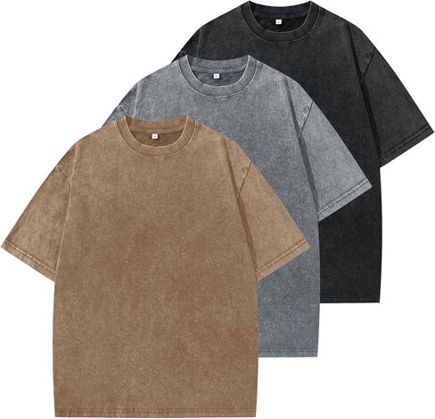 ZITY Mens Oversized Cotton T Shirts Vintage Washed Loose Fit Tshirts for Men Short Sleeve Tees Streetwear Baggy Tops in Saudi Arabia