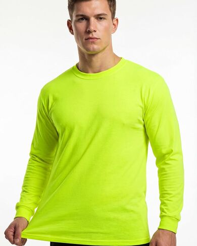 JaGely 10 Pcs Men's Sweatshirt Bulk Pullover Crewneck Sweatshirt Adult Long Sleeve T-shirt High Visibility Safety Crew Neck in Saudi Arabia