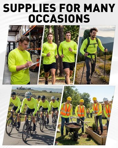JaGely 10 Pcs Men's Sweatshirt Bulk Pullover Crewneck Sweatshirt Adult Long Sleeve T-shirt High Visibility Safety Crew Neck in Saudi Arabia