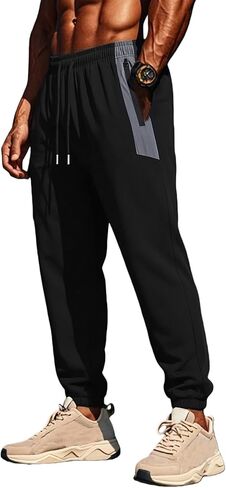 Men's Jogger Pants with Drawstring & Pockets, 1-Pack Athletic Casual Sweatpants for Sports & Everyday Wear in Saudi Arabia