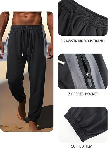 Men's Jogger Pants with Drawstring & Pockets, 1-Pack Athletic Casual Sweatpants for Sports & Everyday Wear in Saudi Arabia