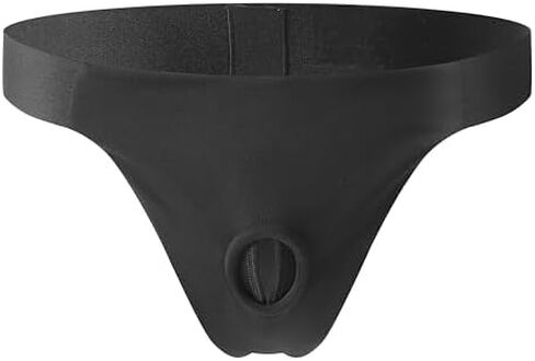 Strap On Thong Underwear Harness with O-Ring, Breathable Boxer Brief Panties, Black in Saudi Arabia