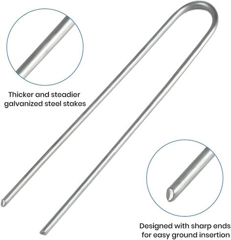 دبابيس المناظر الطبيعية 6 بوصة حصص حديقة مجلفنة 150 حزمة، دبابيس حديقة شديدة التحمل دبابيس سياج مضادة للصدأ أوتاد تأمين أوتاد للنسيج الحاجز أنابيب الري خرطوم الأعشاب in Kuwait