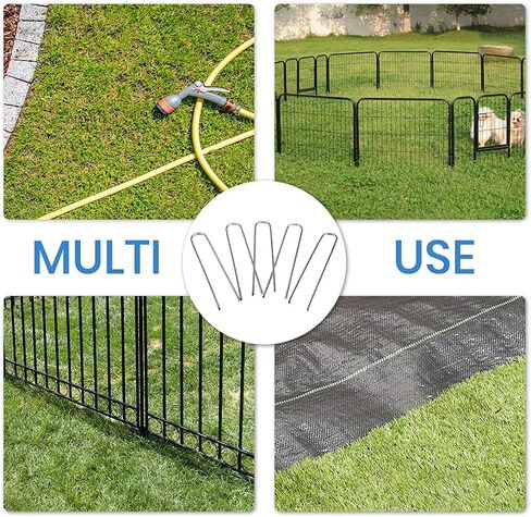 دبابيس المناظر الطبيعية 6 بوصة حصص حديقة مجلفنة 150 حزمة، دبابيس حديقة شديدة التحمل دبابيس سياج مضادة للصدأ أوتاد تأمين أوتاد للنسيج الحاجز أنابيب الري خرطوم الأعشاب in Kuwait