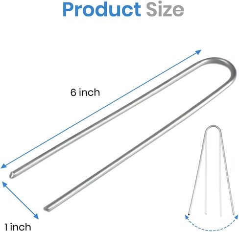 دبابيس المناظر الطبيعية 6 بوصة حصص حديقة مجلفنة 150 حزمة، دبابيس حديقة شديدة التحمل دبابيس سياج مضادة للصدأ أوتاد تأمين أوتاد للنسيج الحاجز أنابيب الري خرطوم الأعشاب in Kuwait