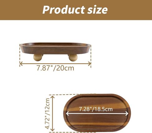 Wooden Risers for Table Display 1 Pcs Candle Ornament Riser Tray Aroma Key Storage Tray Oval 7.87"x4.72" for Farmhouse Kitchen Tabletop Centerpieces in Saudi Arabia