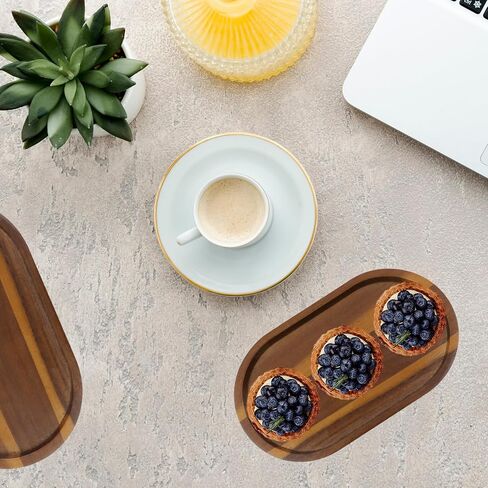 Wooden Risers for Table Display 1 Pcs Candle Ornament Riser Tray Aroma Key Storage Tray Oval 7.87"x4.72" for Farmhouse Kitchen Tabletop Centerpieces in Saudi Arabia