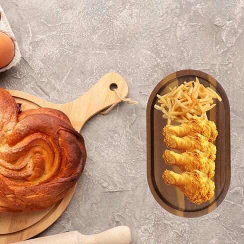 Wooden Risers for Table Display 1 Pcs Candle Ornament Riser Tray Aroma Key Storage Tray Oval 7.87"x4.72" for Farmhouse Kitchen Tabletop Centerpieces in Saudi Arabia