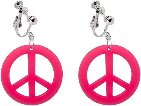Retro Personality Lightweight Acrylic Halloween Peace Clip on Earrings 60s 70s 80s Earrings Ladies Halloween Party Gifts in Saudi Arabia
