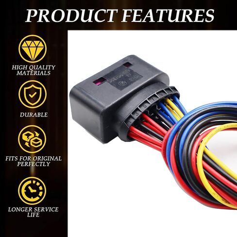 2Pcs 14-PIN Headlights Headlamps Connector Compatible with Ram 1500 2013-2018 Harness Wire Pigtail 68093216AD, 68093216AB, 68093216AC in Saudi Arabia