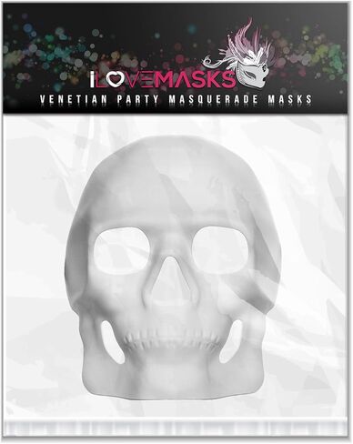Halloween Skull Full Face Mask Masquerade Day of The Dead - White in Saudi Arabia
