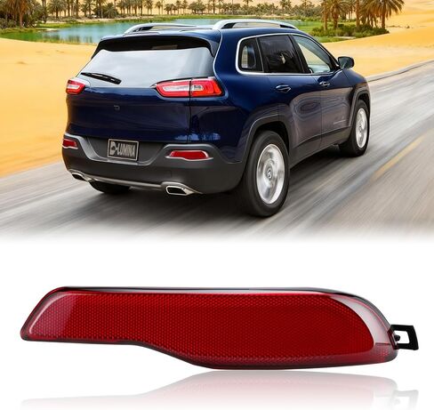 D-Lumina Rear Bumper Reflector for Je-ep Cherokee 2014 2015 2016 2017 2018, 68105145AC Left Side Red Rear Reflector, Pack of 1 in Saudi Arabia