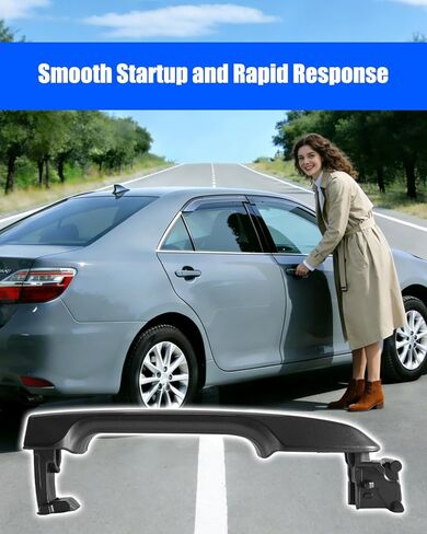 مقبض الباب الخارجي جانب الركاب الأمامي مناسب لسيارة Toyota Camry 2012 2013 2014 2015 2016 2017 استبدال 6921106090 6921706370، رمادي داكن in Kuwait