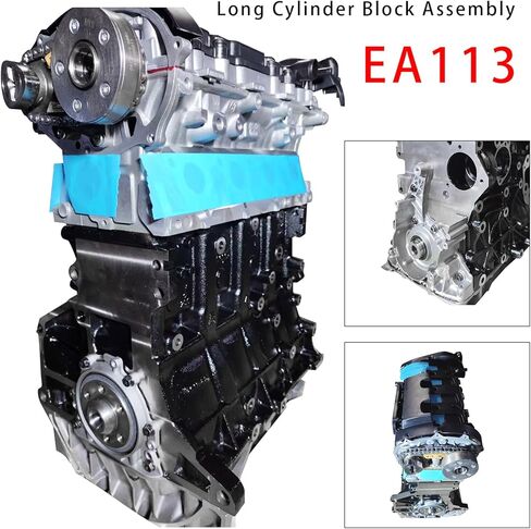مجموعة كتلة طويلة للمحرك Topteng EA113 - محرك بنزين توربو 2.0T لشركة فولكس فاجن لأودي لسكودا 2004-2008، يناسب موديلات AXX BPY BWA BGB BPG BWE BYK، 4 أسطوانات 2.0 لتر DOHC in Kuwait