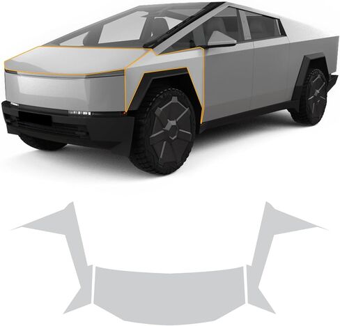 لـ 2024-2026 Tesla Cybertruck PPF Precut Gloss Clear طلاء السيارة طبقة حماية ذاتية الشفاء من مادة TPU HD فيلم حامي الخدش الملحقات الخارجية (غطاء محرك السيارة + حاجز 3 قطع) in Saudi Arabia