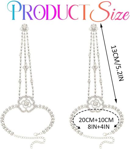GORTIN Rhinestones Fingerless Gloves Flower Sparkle Crystal Gloves Bridal Hand Chain Accessories for Women in Saudi Arabia