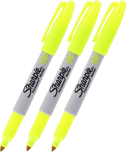 Sharpie Neon Permanent Marker, Neon Yellow Ink, Pack of 3 in Saudi Arabia