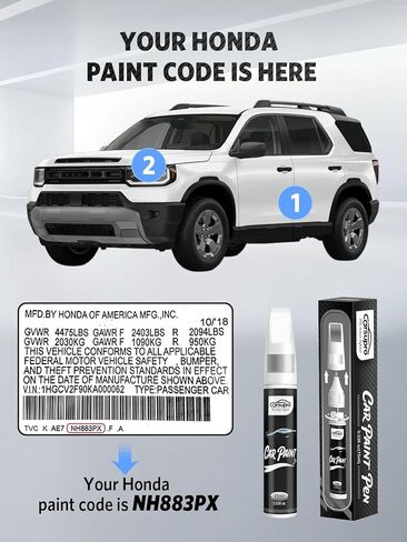 White Orchid Pearl(NH-788P) for Honda Touch Up Paint Pen, 2 in 1 Car Scratch Remover with Pen Tip and Brush, Precise Color Match for Car Paint Scratch Repair, Quickly and Easily Fix Chips and Nicks in Saudi Arabia