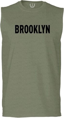 0243. Brooklyn Black Fonts Graphic New York NYC American Flag Men's Muscle Tank Sleeveles t Shirt in Saudi Arabia