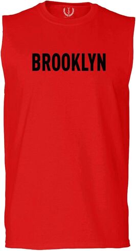 0243. Brooklyn Black Fonts Graphic New York NYC American Flag Men's Muscle Tank Sleeveles t Shirt in Saudi Arabia
