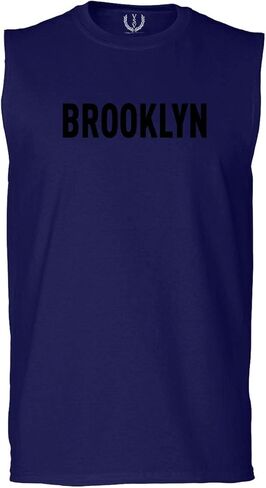 0243. Brooklyn Black Fonts Graphic New York NYC American Flag Men's Muscle Tank Sleeveles t Shirt in Saudi Arabia
