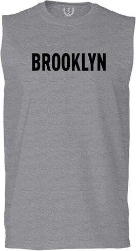 0243. Brooklyn Black Fonts Graphic New York NYC American Flag Men's Muscle Tank Sleeveles t Shirt in Saudi Arabia