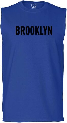 0243. Brooklyn Black Fonts Graphic New York NYC American Flag Men's Muscle Tank Sleeveles t Shirt in Saudi Arabia